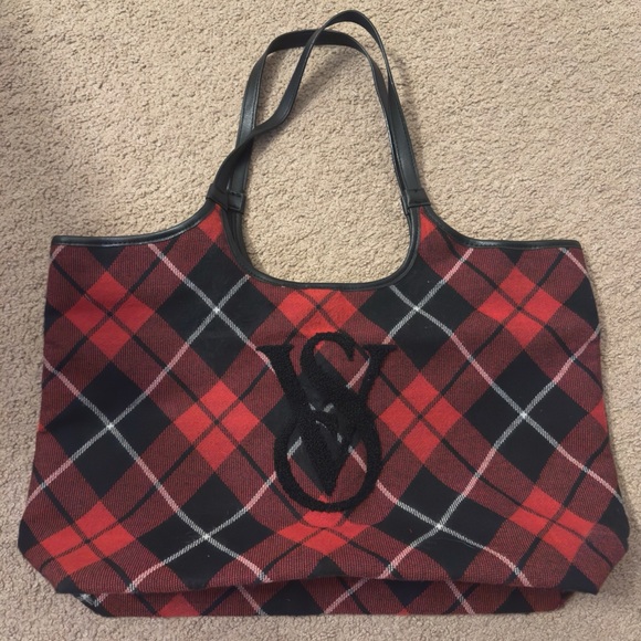 Victoria's Secret Handbags - Victoria Secret Soft Plaid Tote